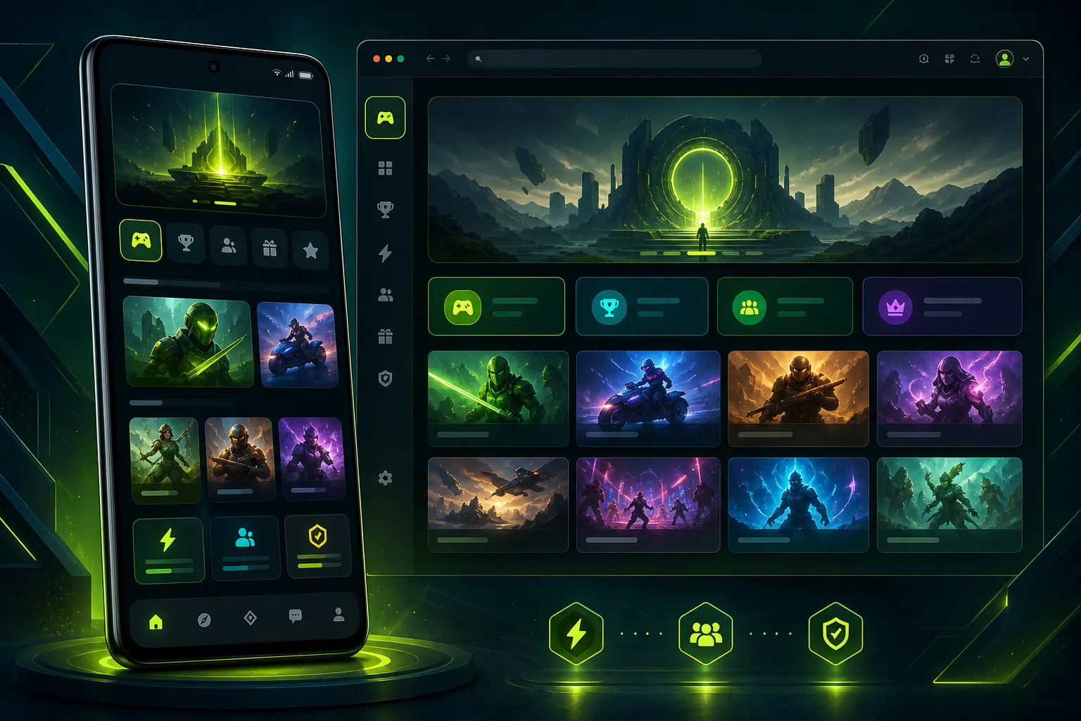 Yono Games app and mobile access guide visual